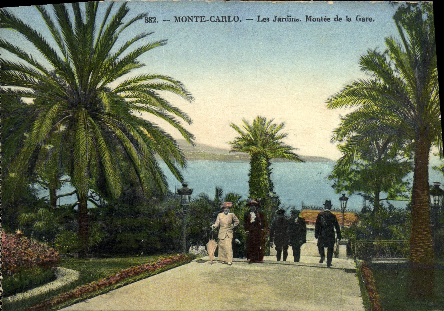 CPA Monte Carlo Les Jardin Montee de la Gare