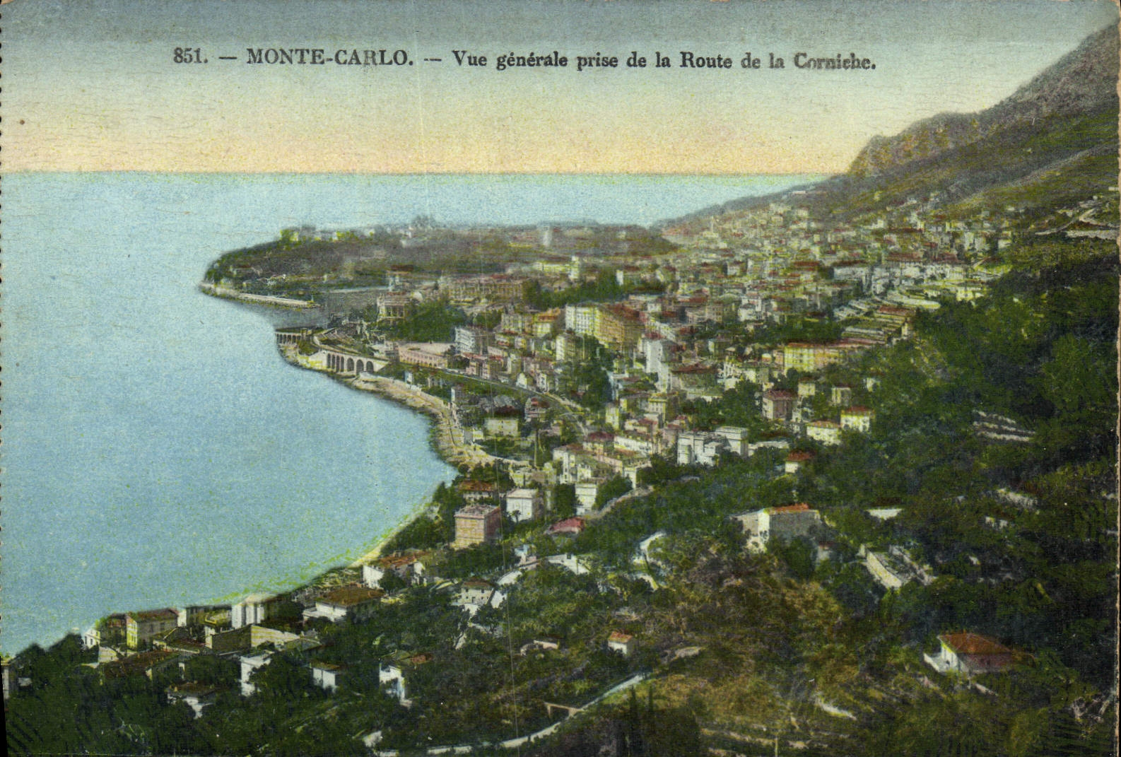 Opinión de Monte Carlo de la POSTAL de la VENDIMIA tomada del camino de la cornisa