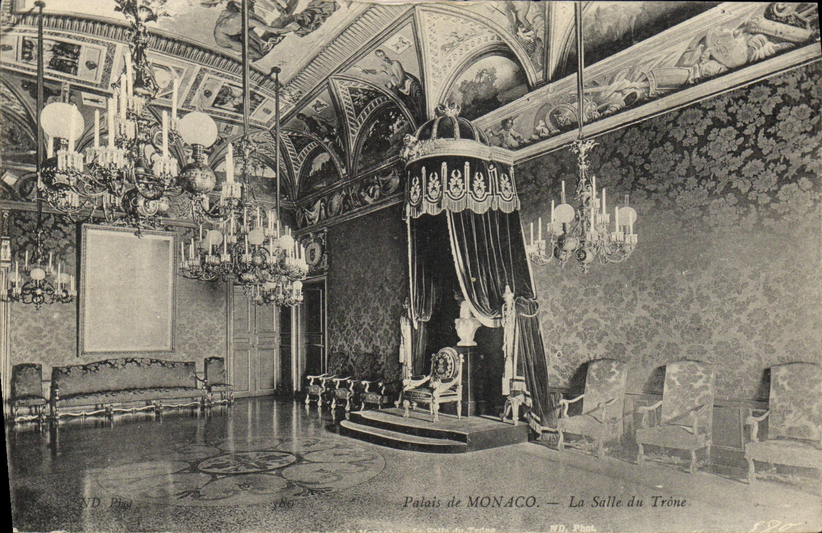 CPA Monaco Palais la salle du trone 