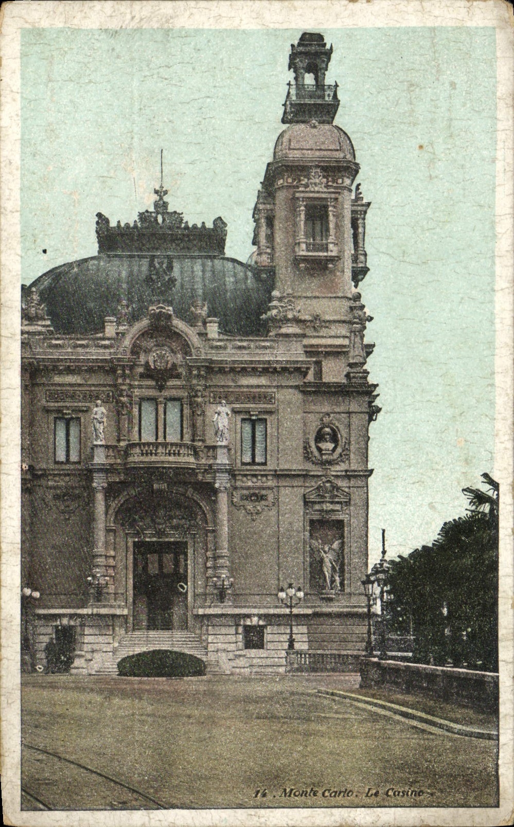 CPA Monaco Monte Carlo Le casino Publicite Aux grands magasins de Russie Boulevard Sebastopol Rue Palestro Paris