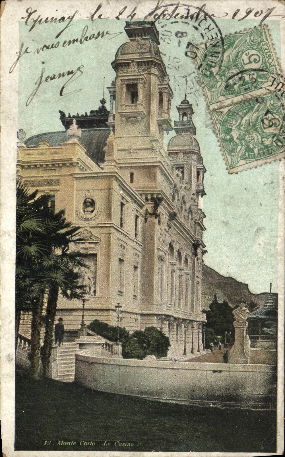 CPA Monaco Publicite Aux grands magasins de Russie Boulevard Sebastopol Rue Palestro Paris Le casino