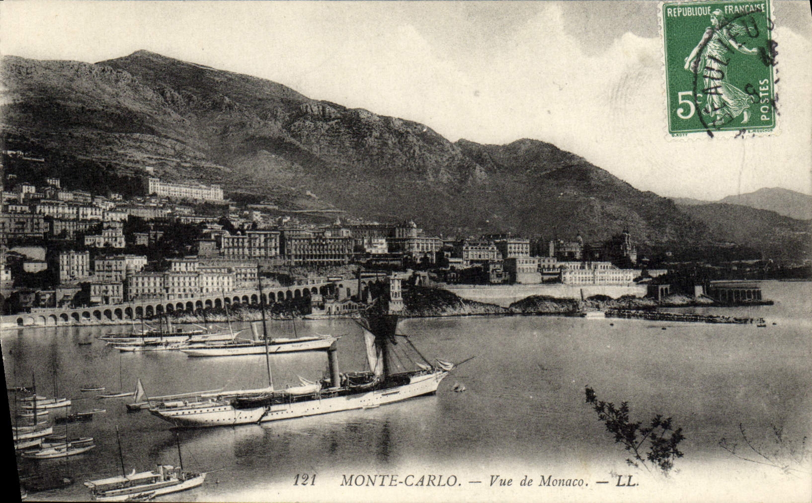 CPA Monte Carlo Vue de Monaco Bateau