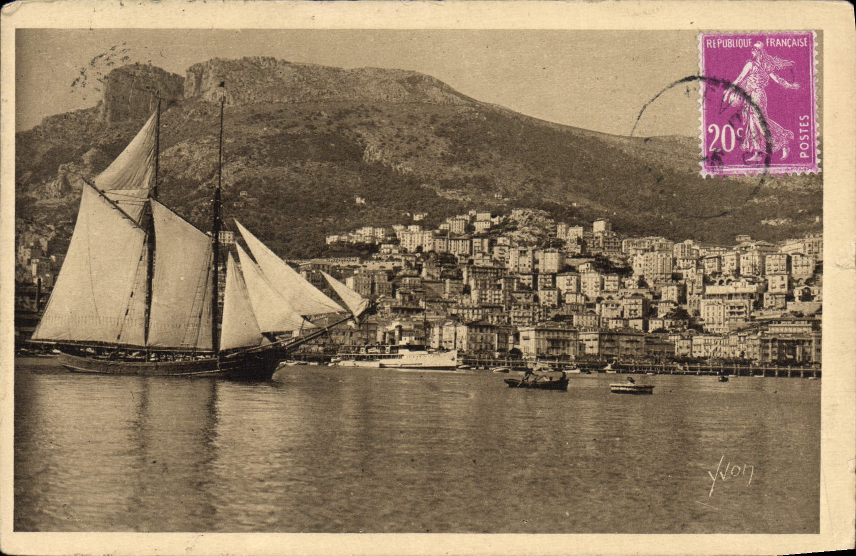 CPA Monte Carlo La rade Bateau