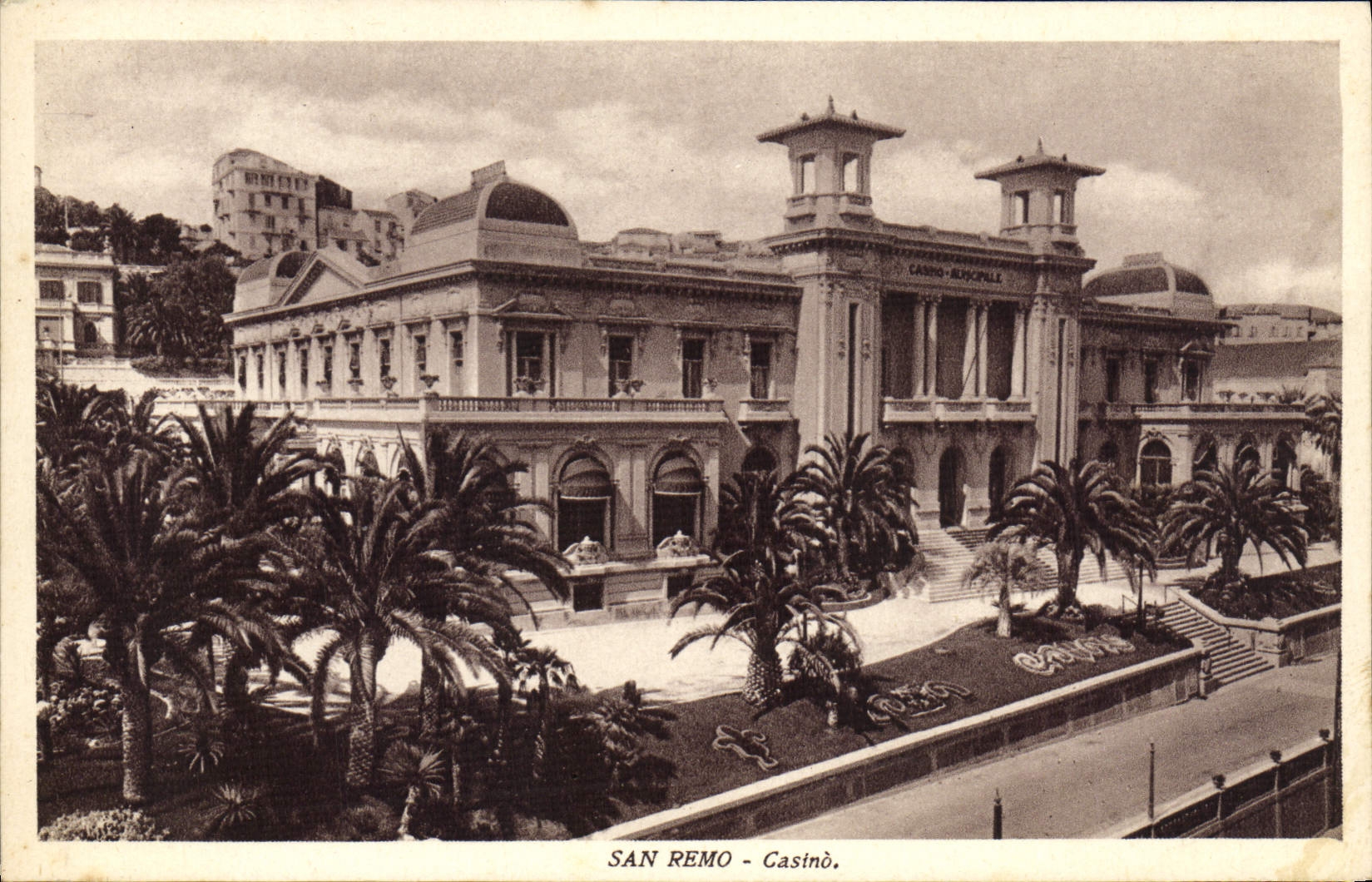 POSTAL San Remo de la VENDIMIA el casino