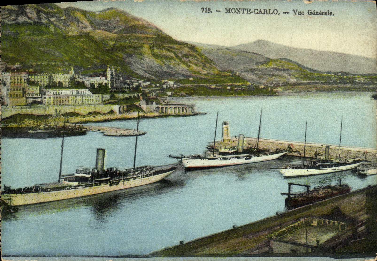 CPA Monte Carlo Vue Generale Bateaux