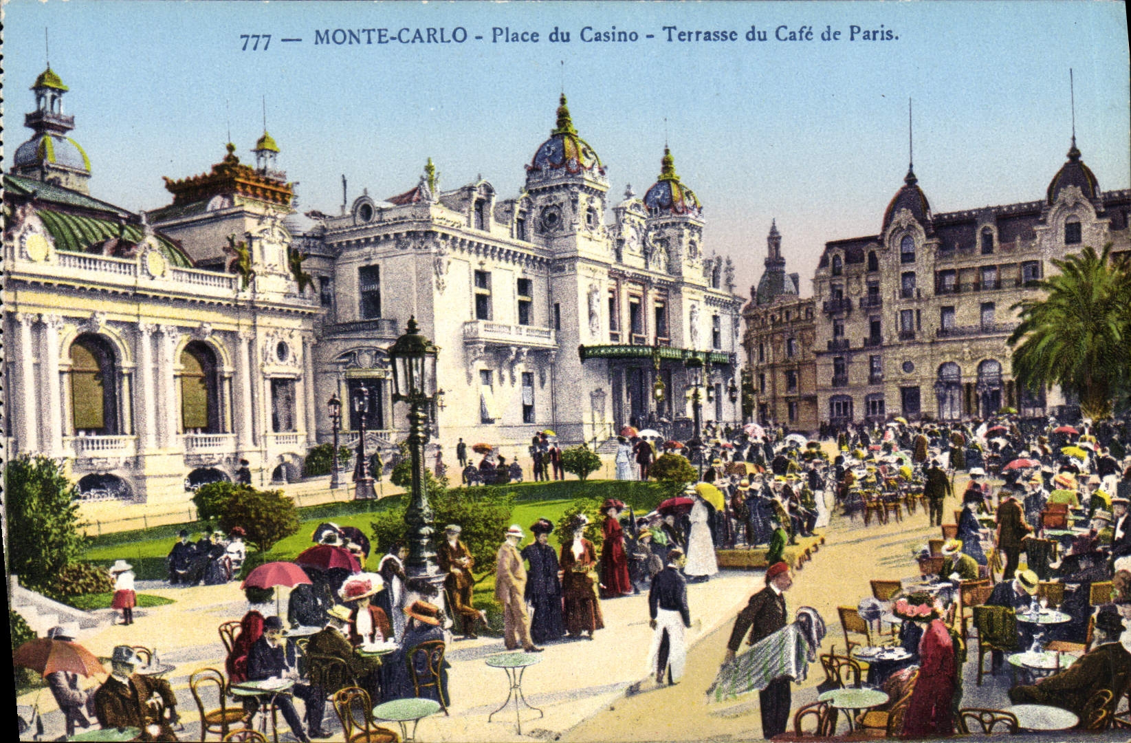 CPA Monte Carlo Place du Casino Terrasse du Cafe de Paris 