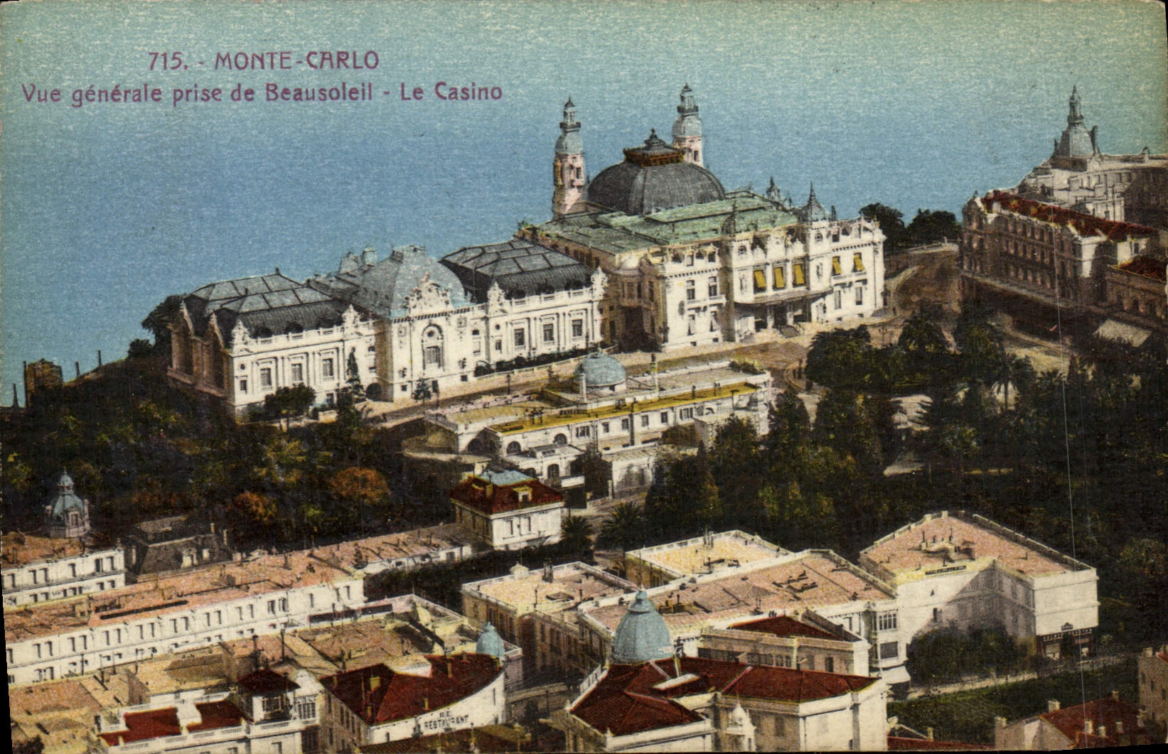 CPA Monte Carlo Vue Generale Prise de Beausoleil Le Casino
