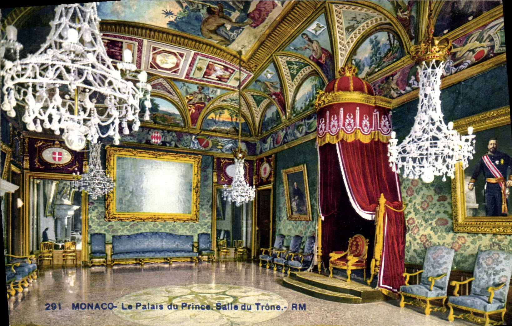 CPA Monaco Le Palais du Prince Salle du Trone