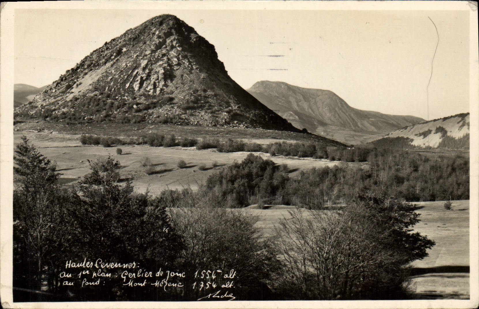 VINTAGE POSTCARD the High Cevennes Gerbier de Jonc