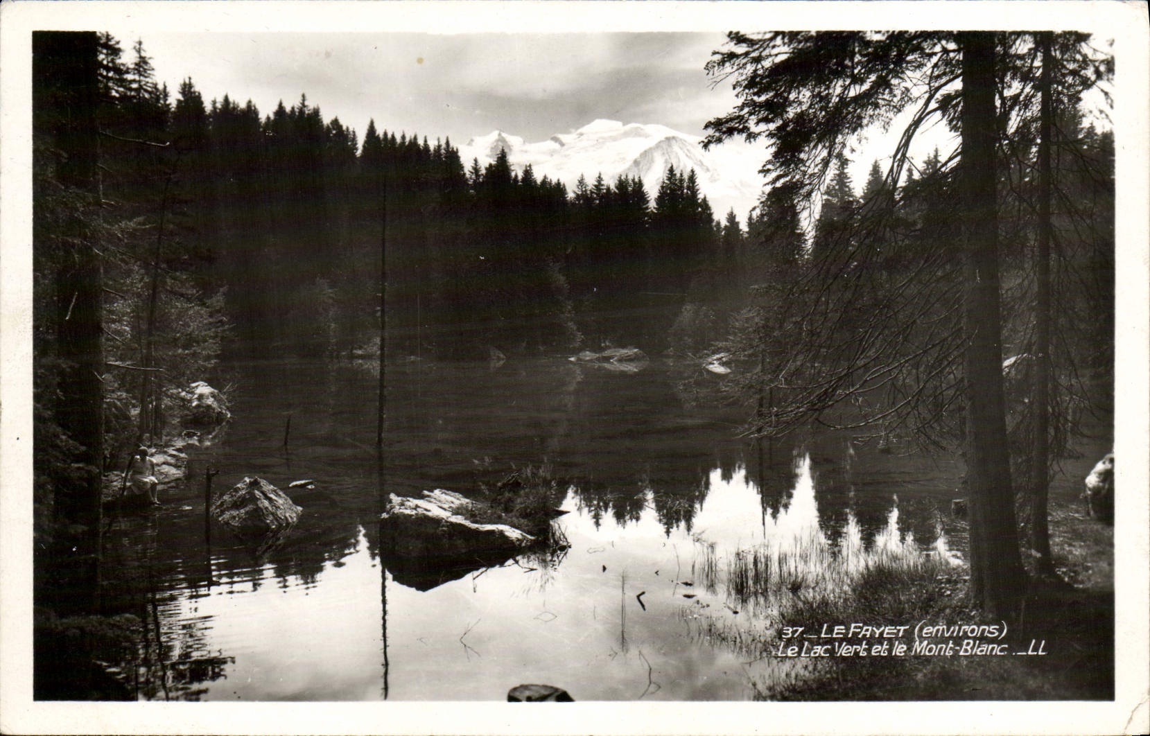 POSTAL MODERNA Fayet el lago verde Mont Blanc