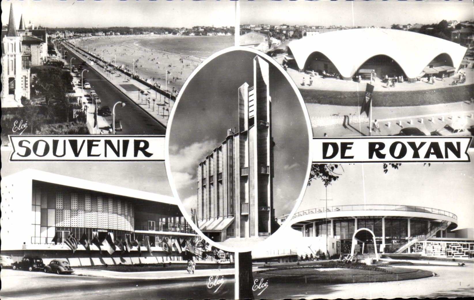 POSTAL MODERNA Royan el mercado de la playa el paladar de la iglesia del casino de los congrios