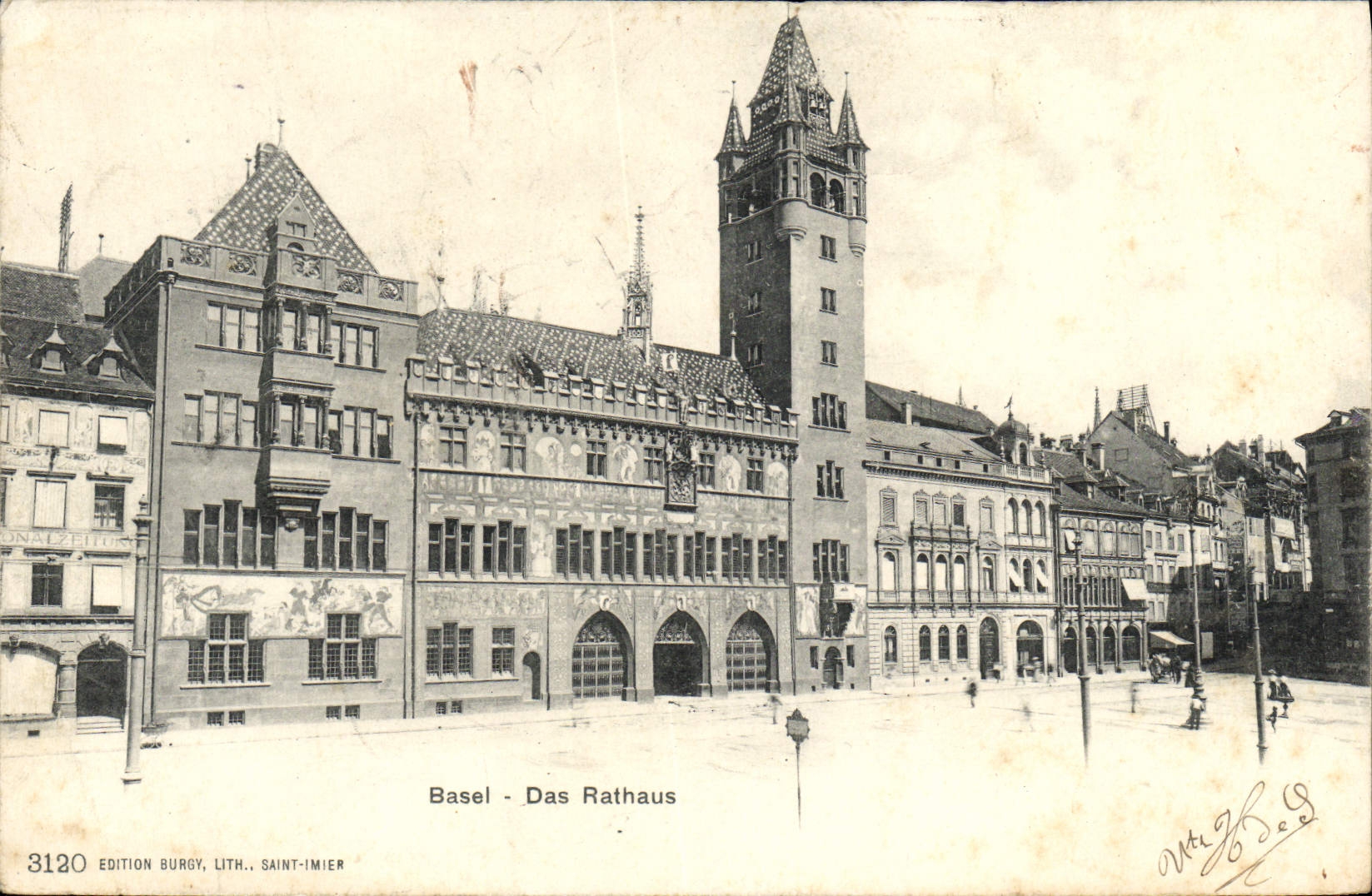 VINTAGE POSTCARD Basel Das Rathaus