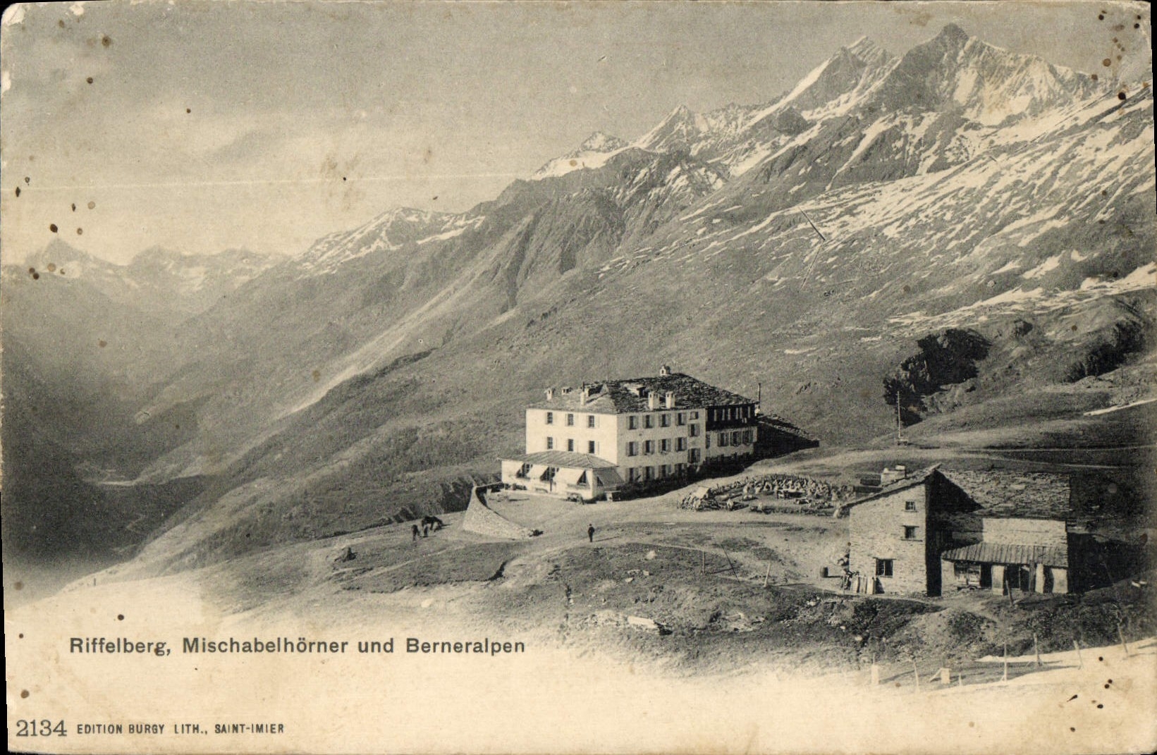 VINTAGE POSTCARD Riffelberg Mischabelhorner Und Berneralpen