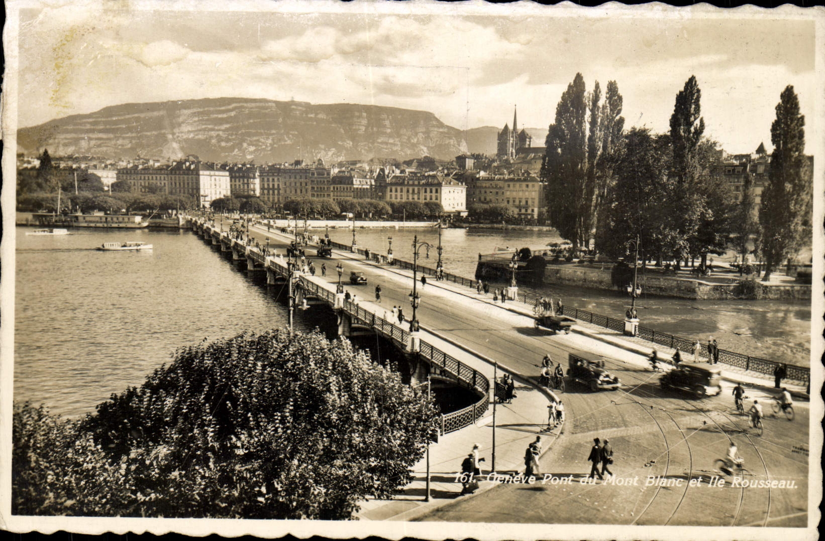CPA Geneve Pont du Mont Blanc et Ile Rousseau
