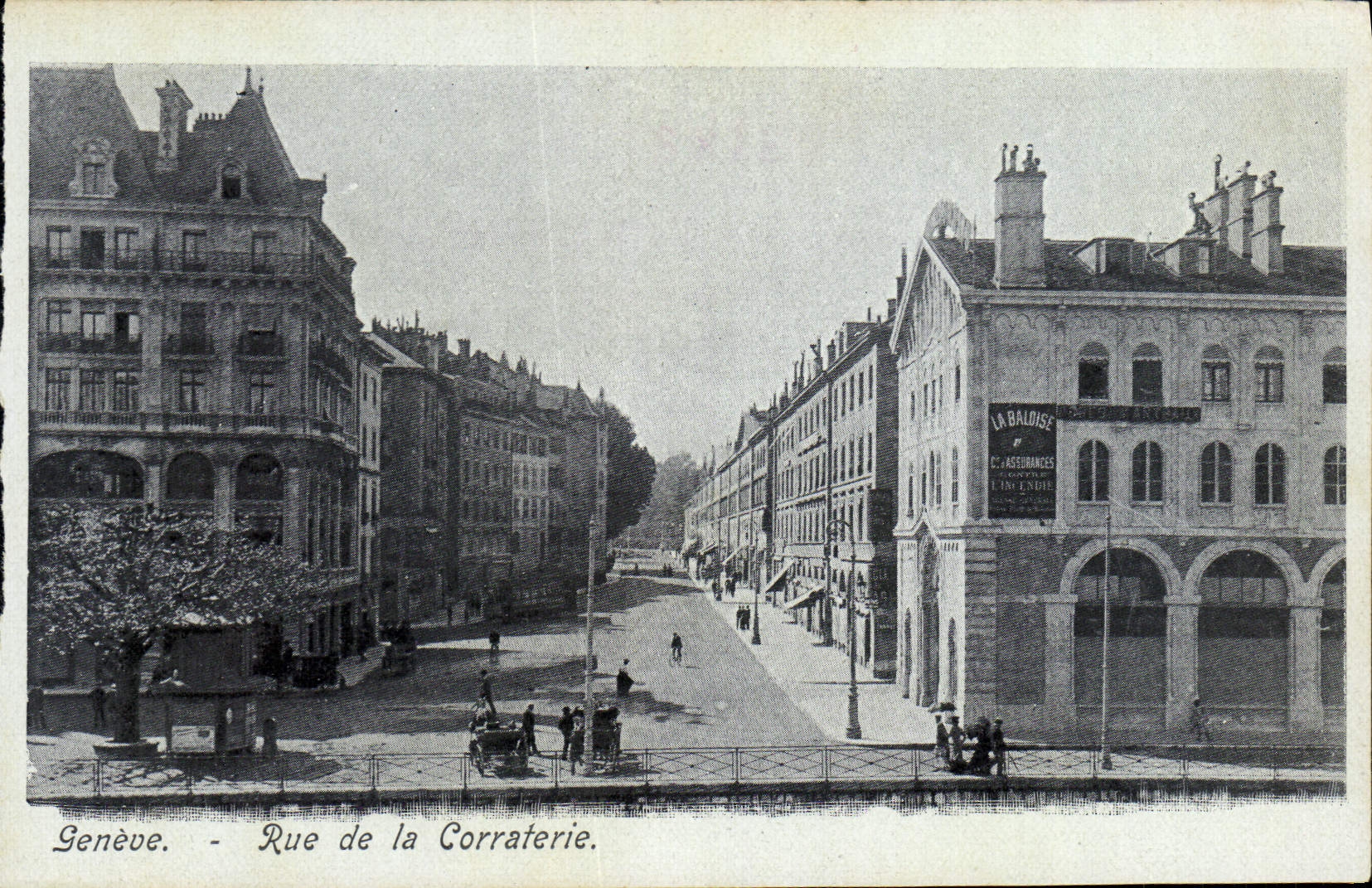 Calle de Ginebra de la POSTAL de la VENDIMIA de Corraterie