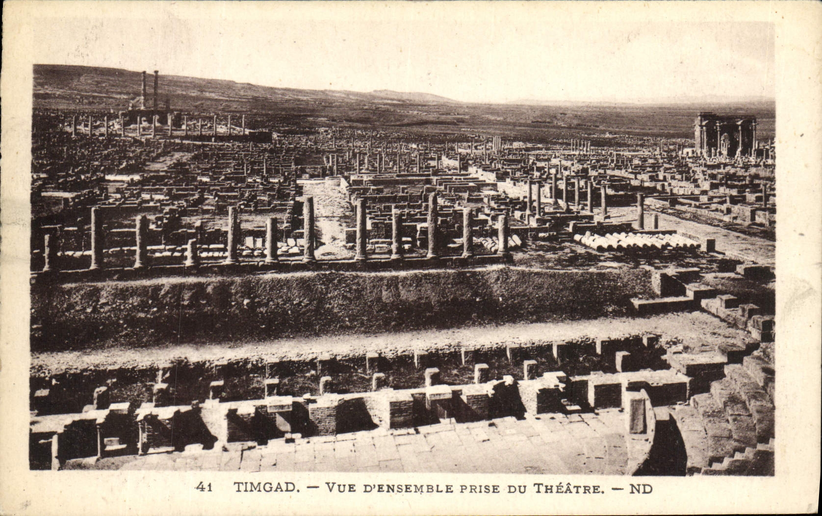 VINTAGE POSTCARD Timgad Overall picture Catch Of the Theater