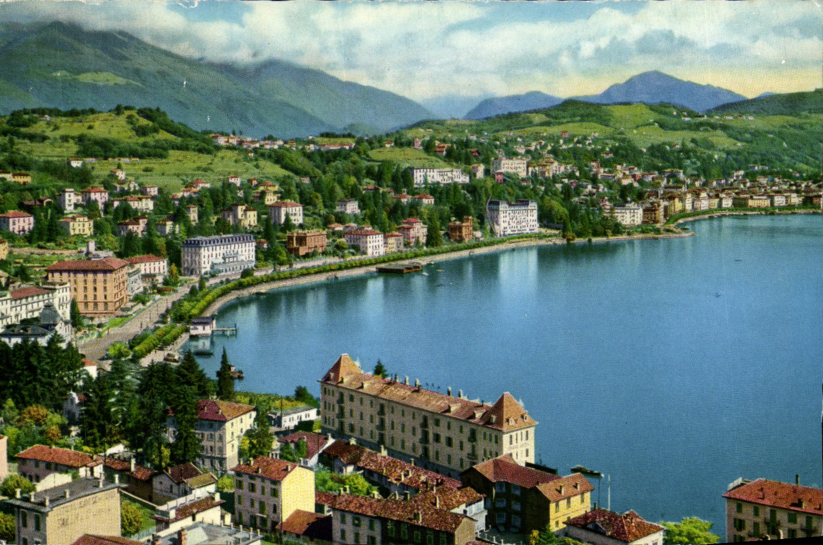 VINTAGE POSTCARD Lugano Paradiso Panorama General
