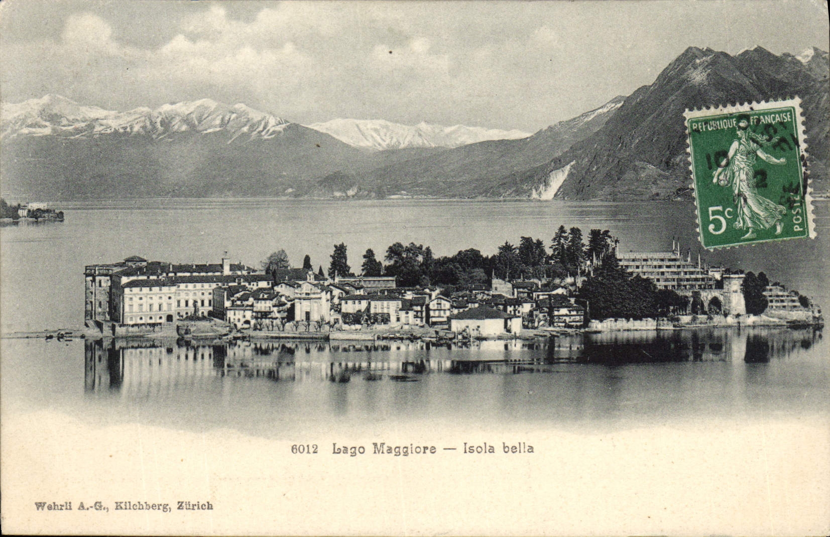 VINTAGE POSTCARD Lago Magglore Isola Bleated