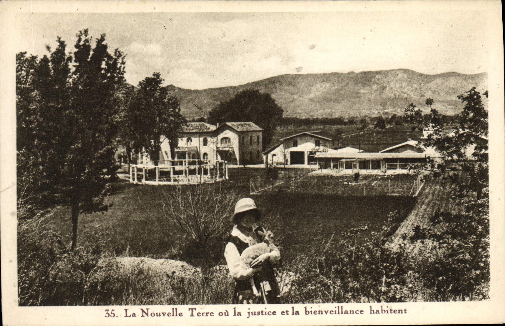 VINTAGE POSTCARD the New Earth Or Justice And L Benevolence hahitent