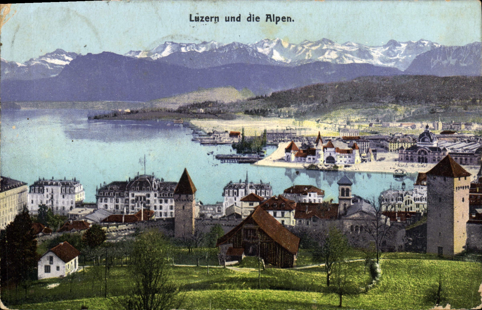 CPA Luzern Und Die Alpen