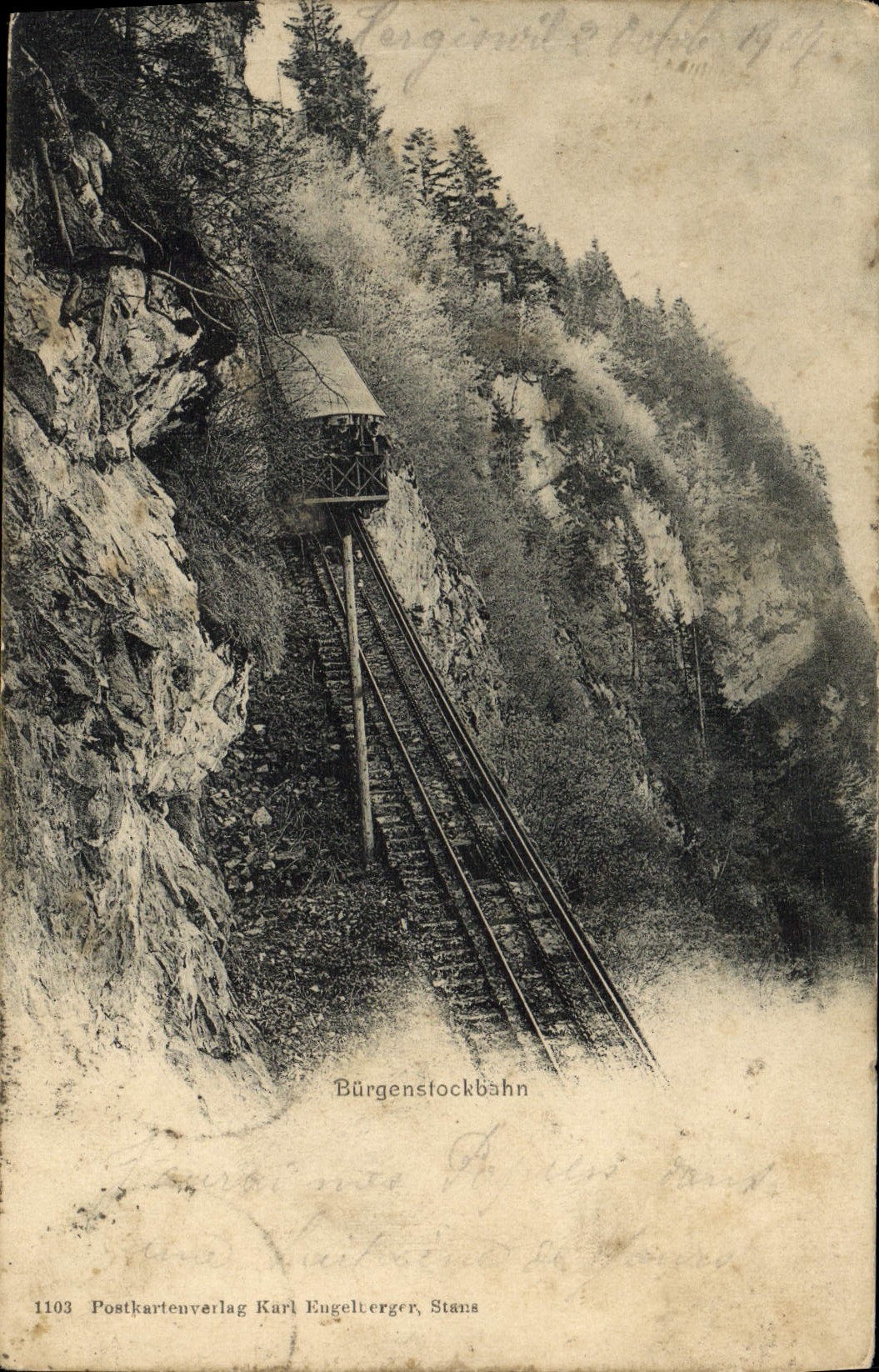 VINTAGE POSTCARD Burgenstockbahn