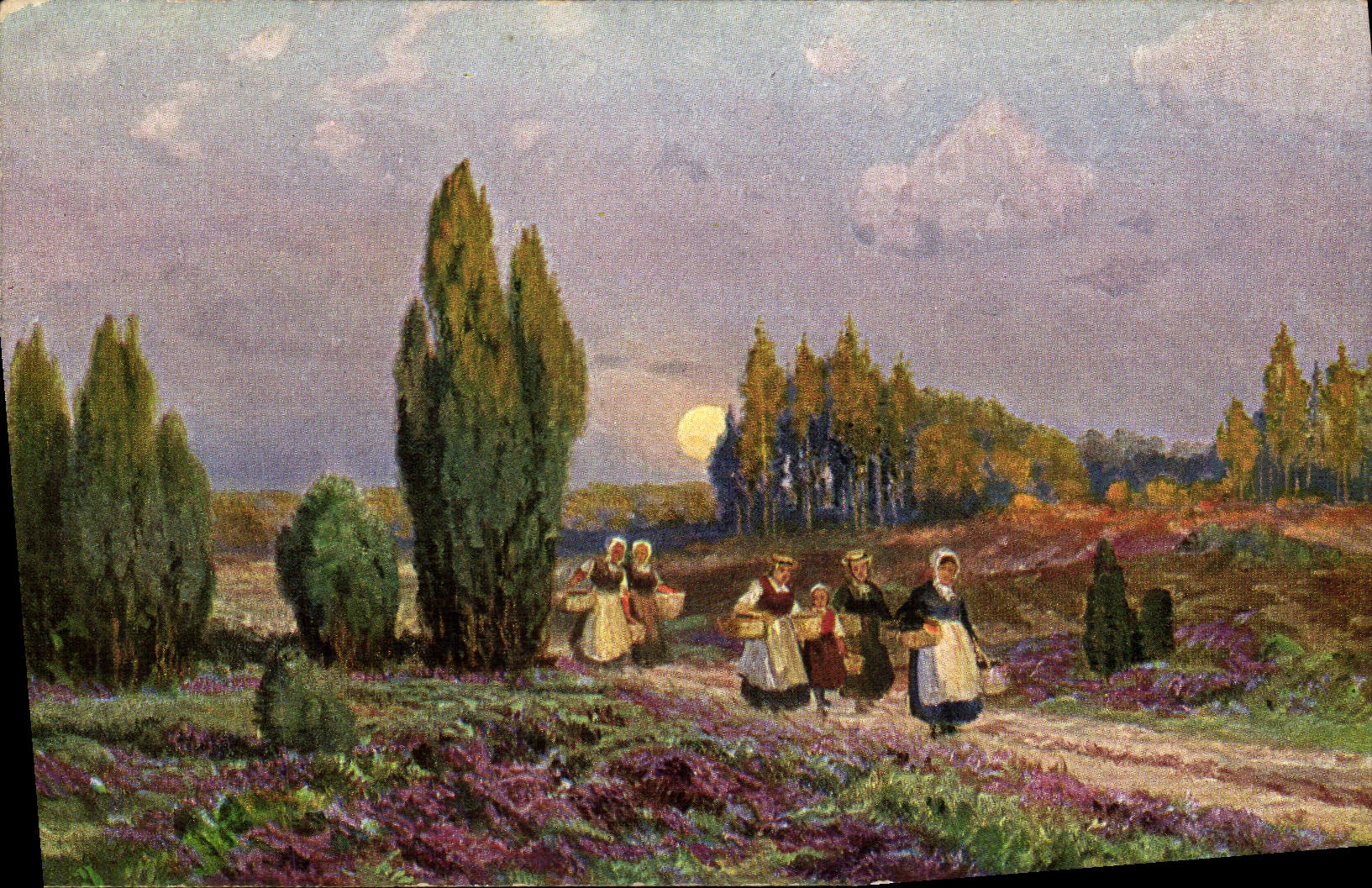 VINTAGE POSTCARD Village in the countryside