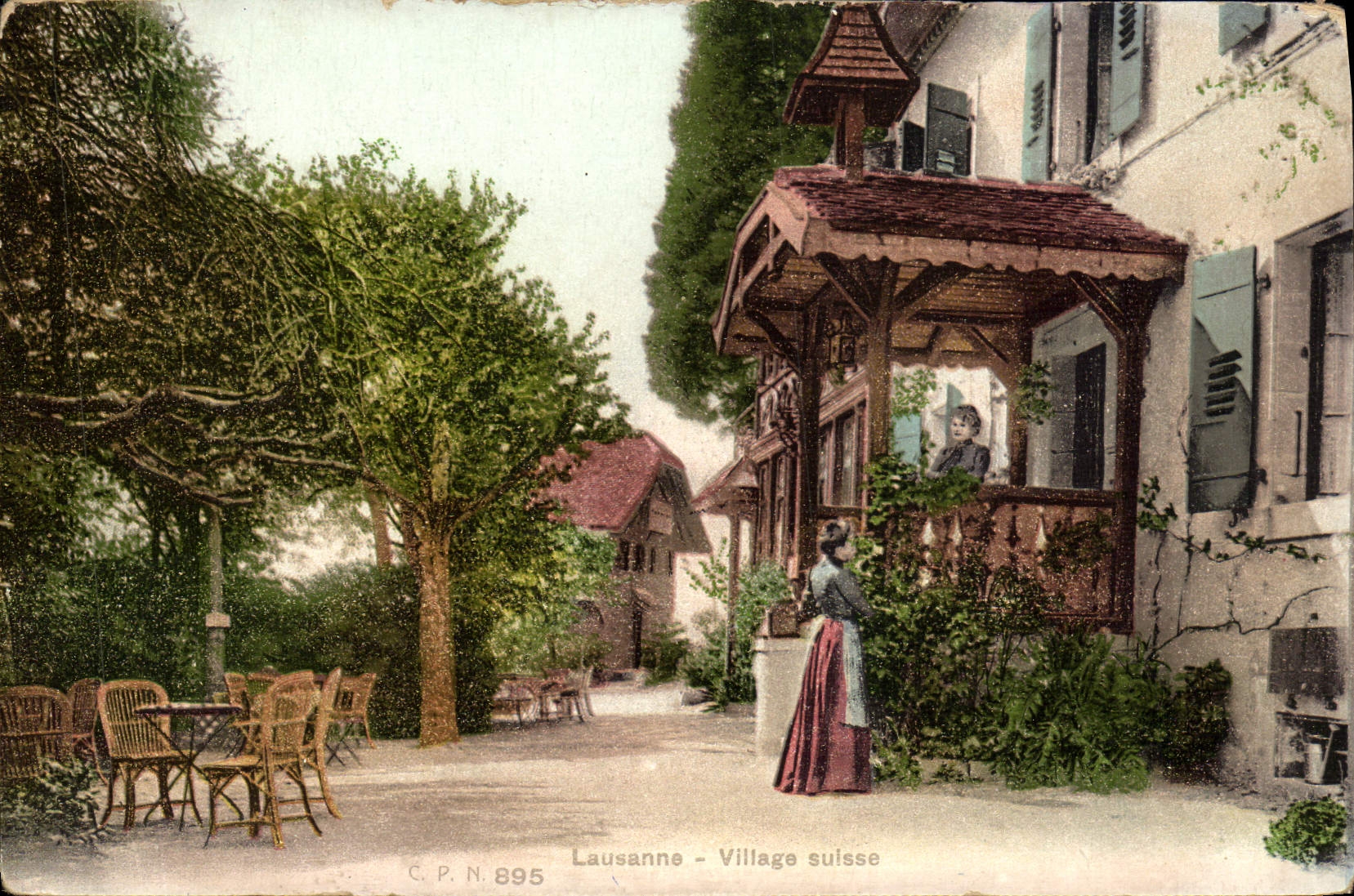 VINTAGE POSTCARD Lausanne Sulsse Village