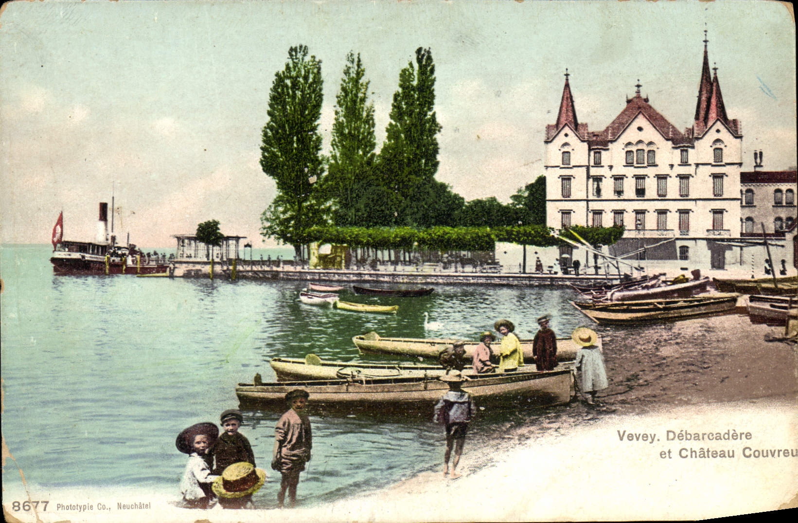 CPA Vevey Debarcadere Et Chateau Couvreu