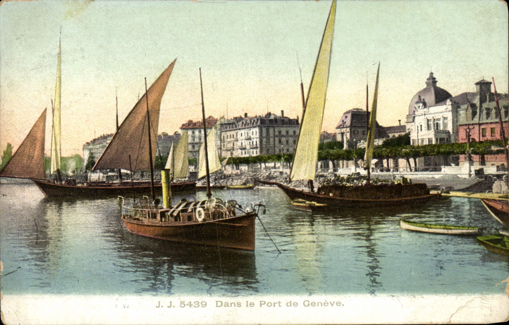 VINTAGE POSTCARD In the Wearing Of Geneva Boats