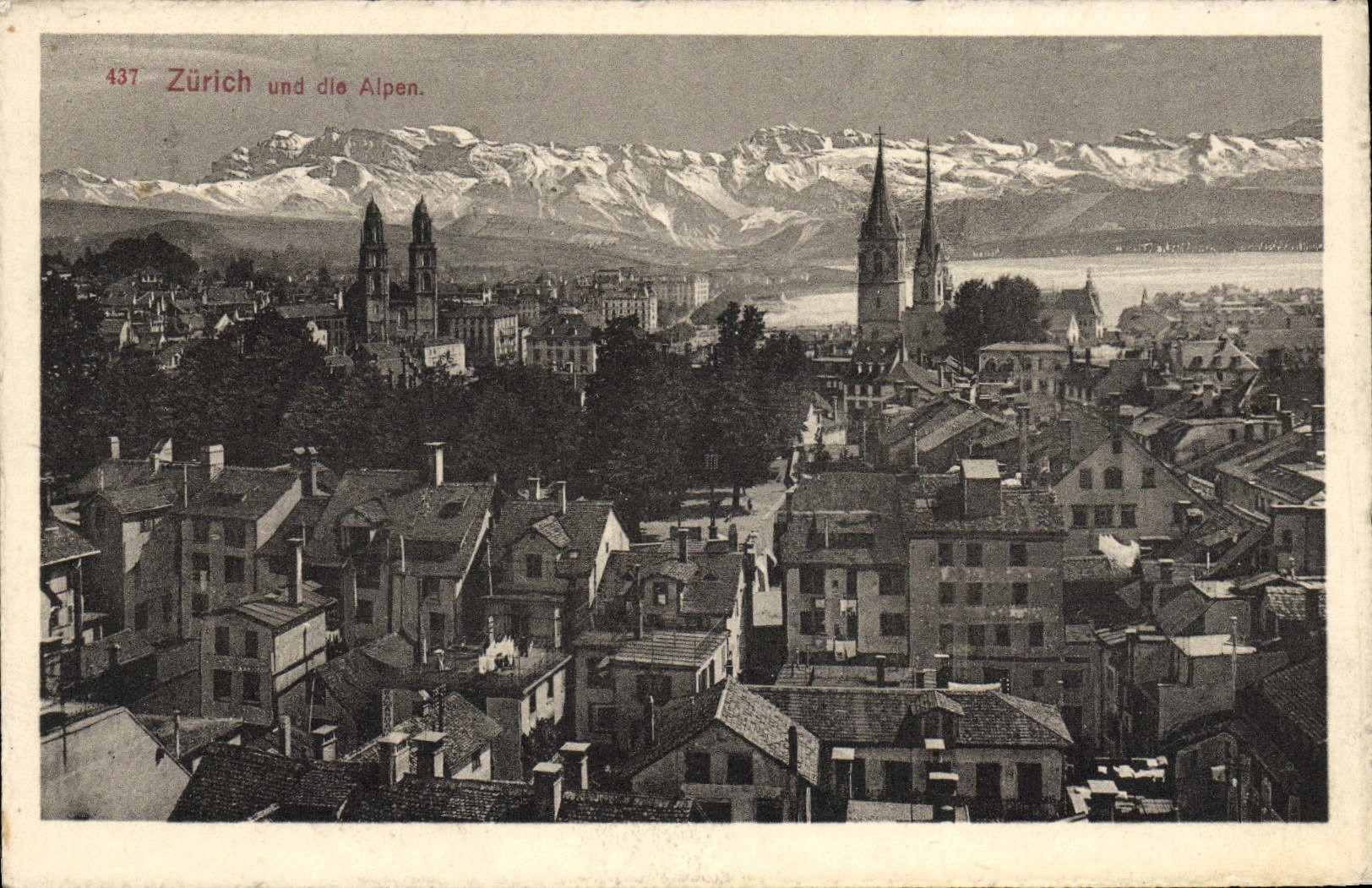 VINTAGE POSTCARD Zurich Und Die Alpen