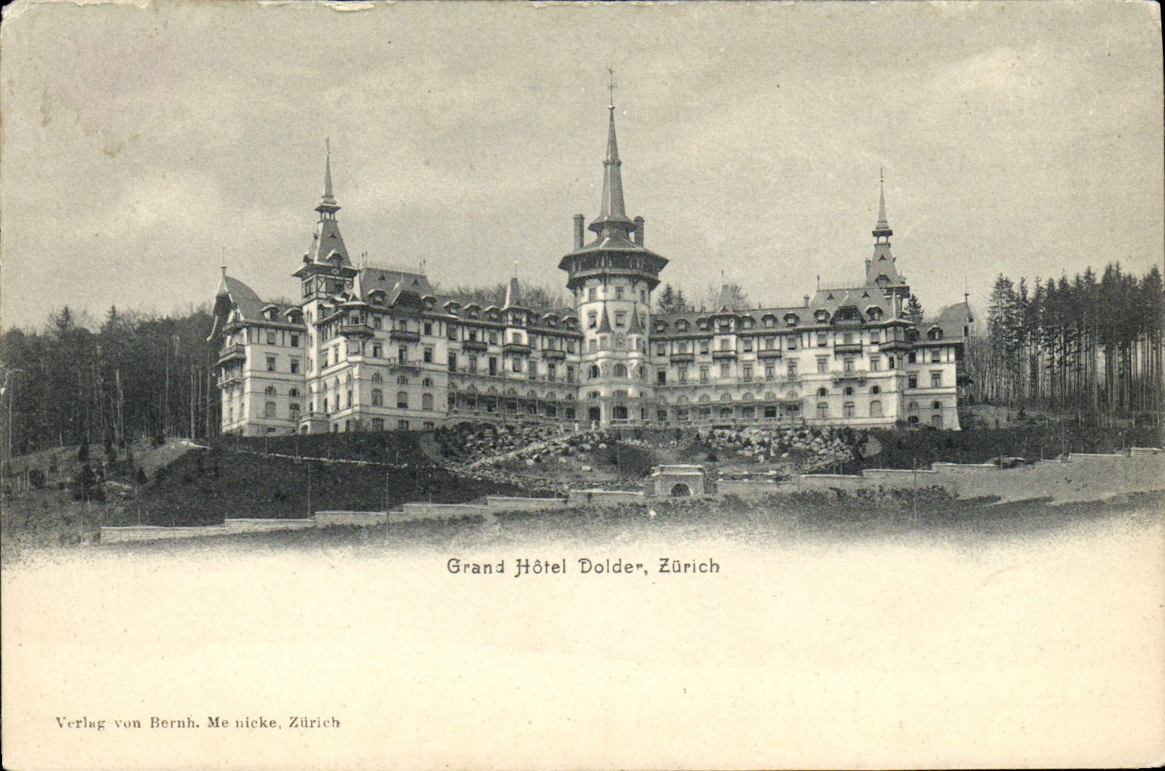 VINTAGE POSTCARD Large Hotel Doldez Zurich