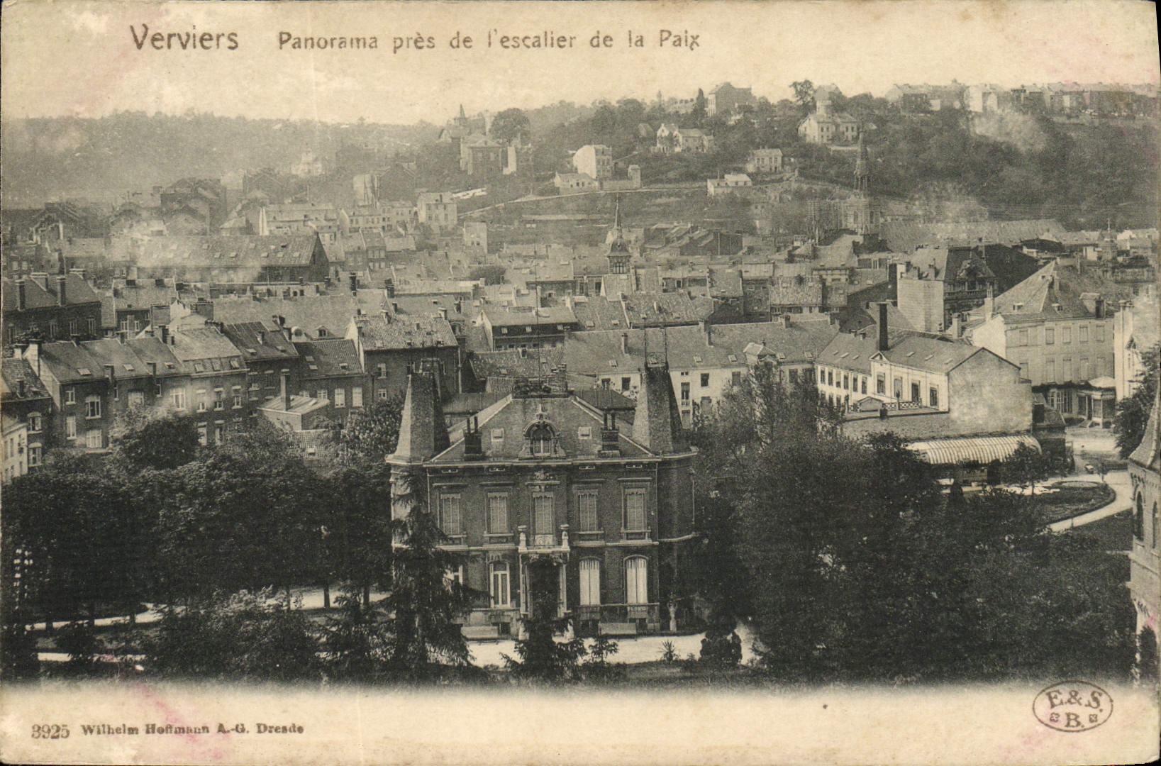 VINTAGE POSTCARD Verviers Panorama Close To the Staircase Of peace