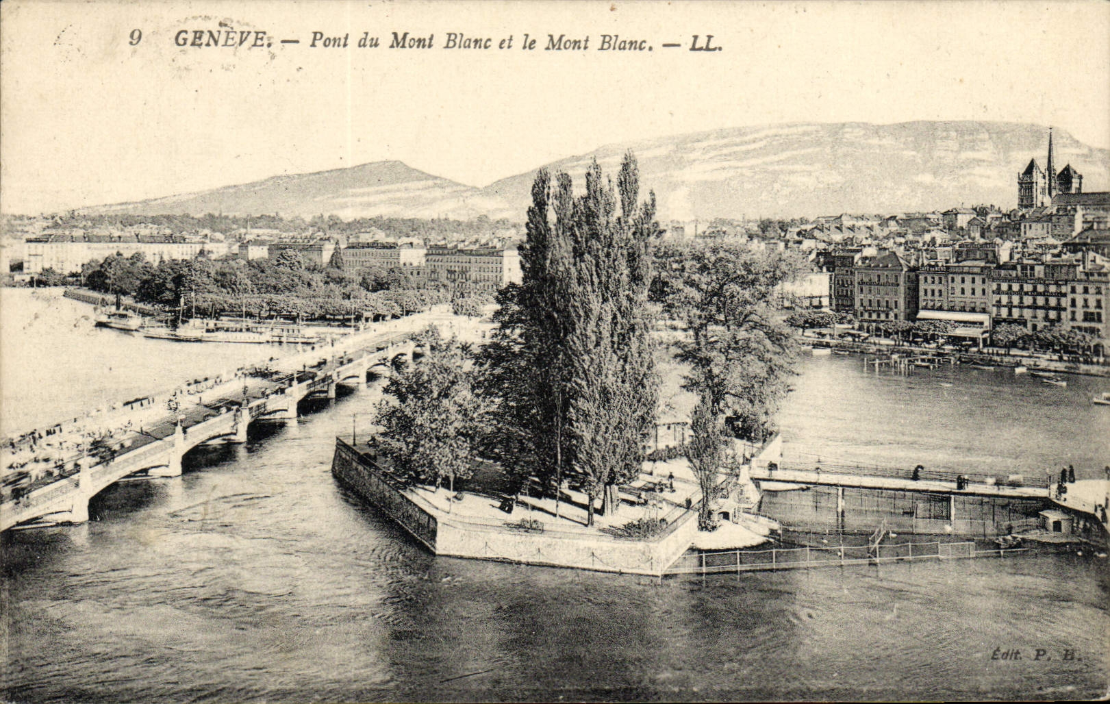 CPA Geneve Pont Du Mont Et Le Mont Blanc