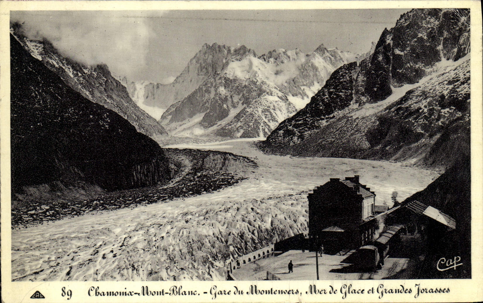 VINTAGE POSTCARD Chamonix Mont Blanc Parks Of Montenvers Mer Of Ice And Large Jorasses
