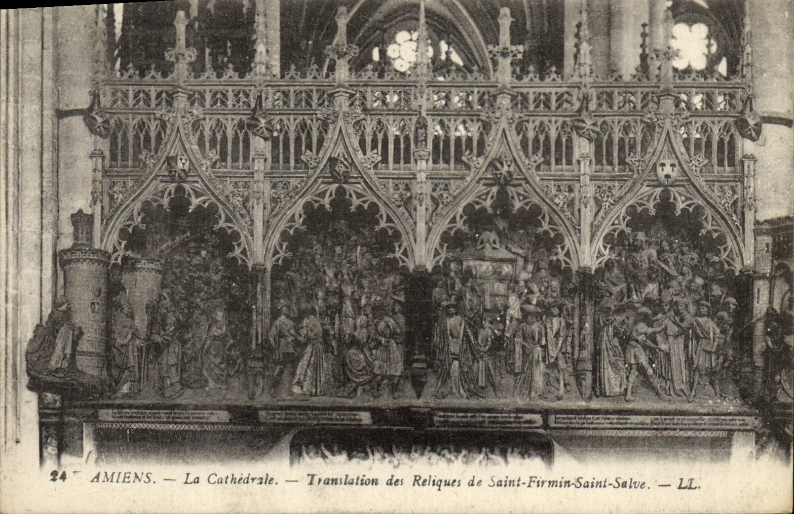 VINTAGE POSTCARD Amiens the Cathedral Translation Of the Relics Of Holy Firmin Saint Salvo