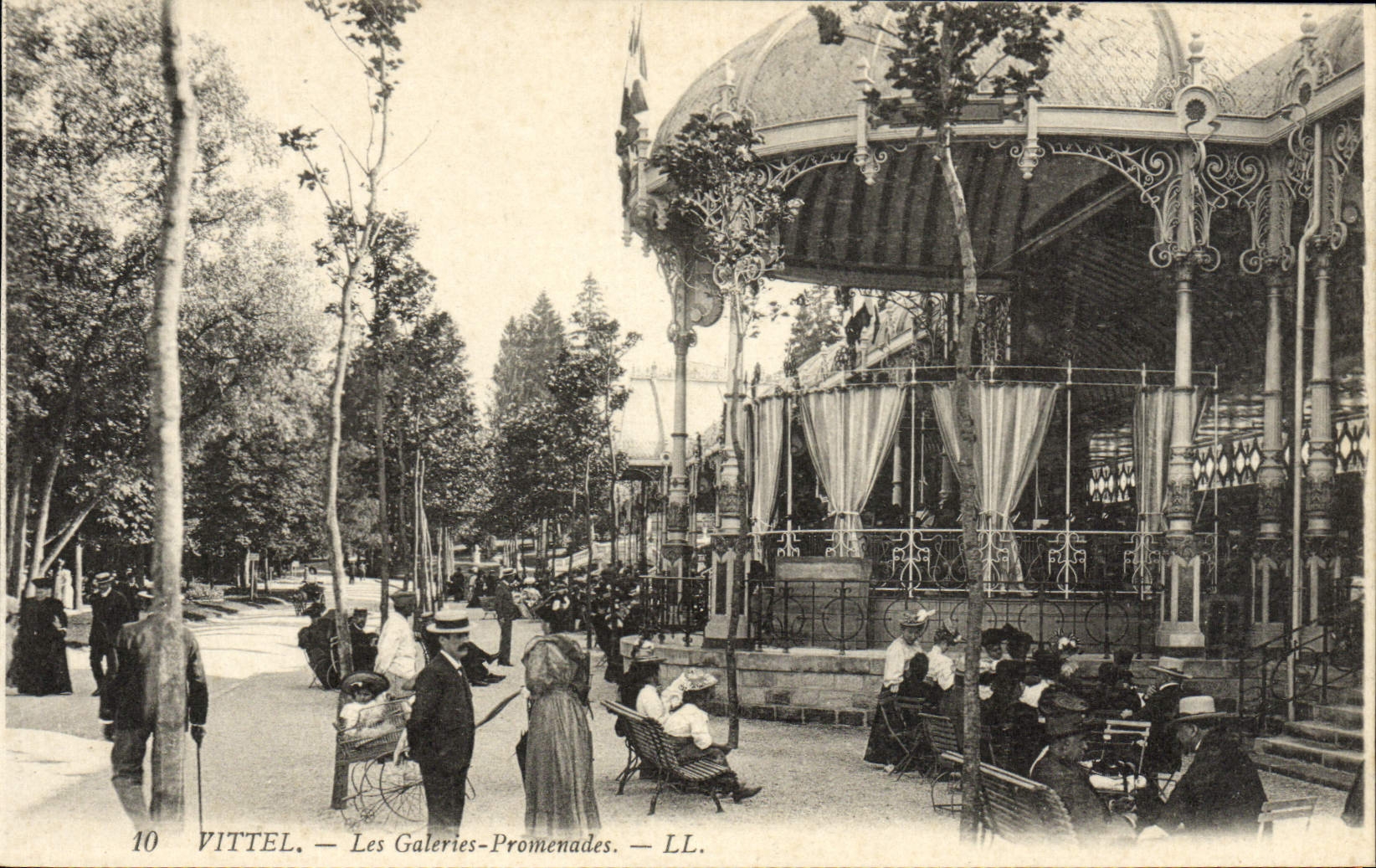 POSTAL Vittel de la VENDIMIA las caminatas de las galerías