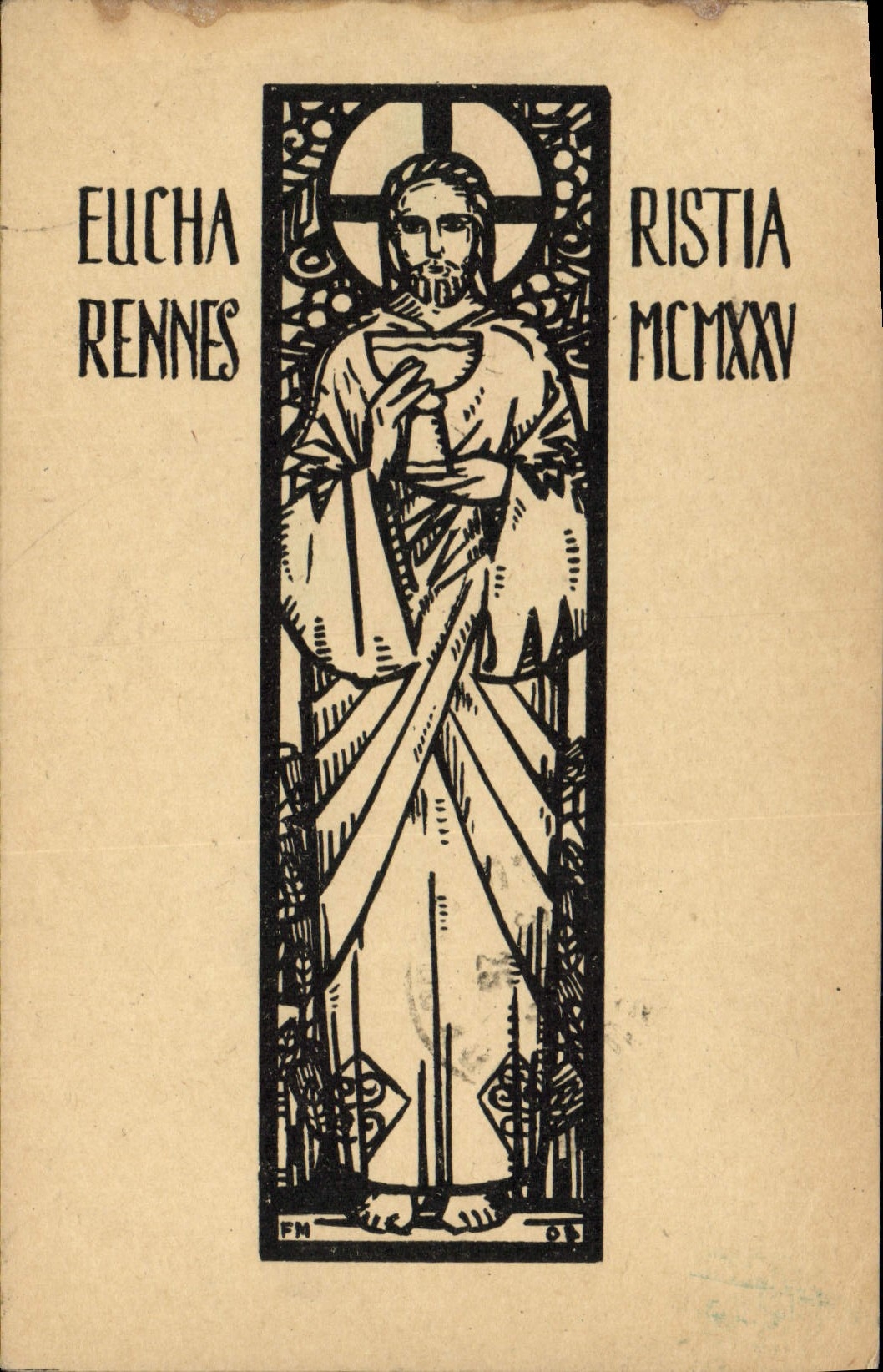 CPA Eucha Ristia Rennes Mcmxxv Christ