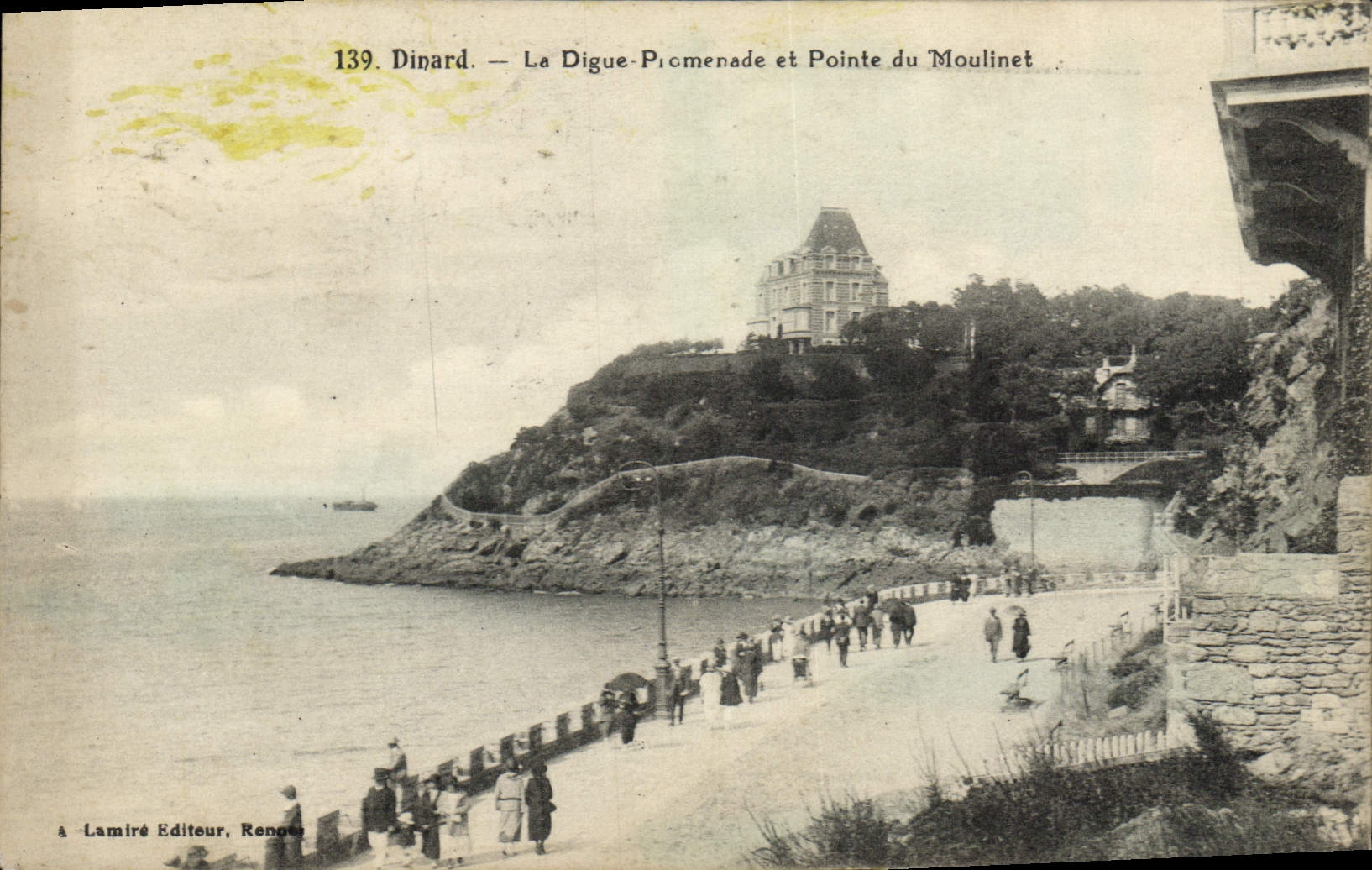 CPA Dinard La Digue Promenade Et Pointe Du Moulinet