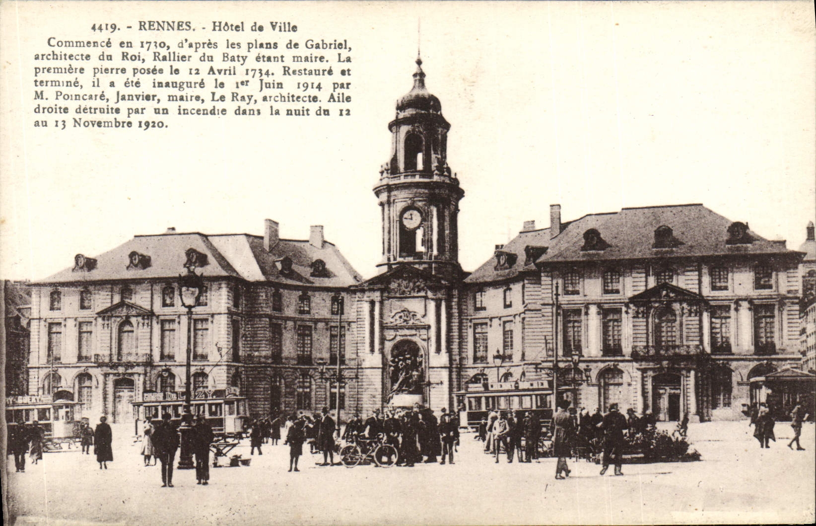 CPA Rennes Hotel De Ville Tramway