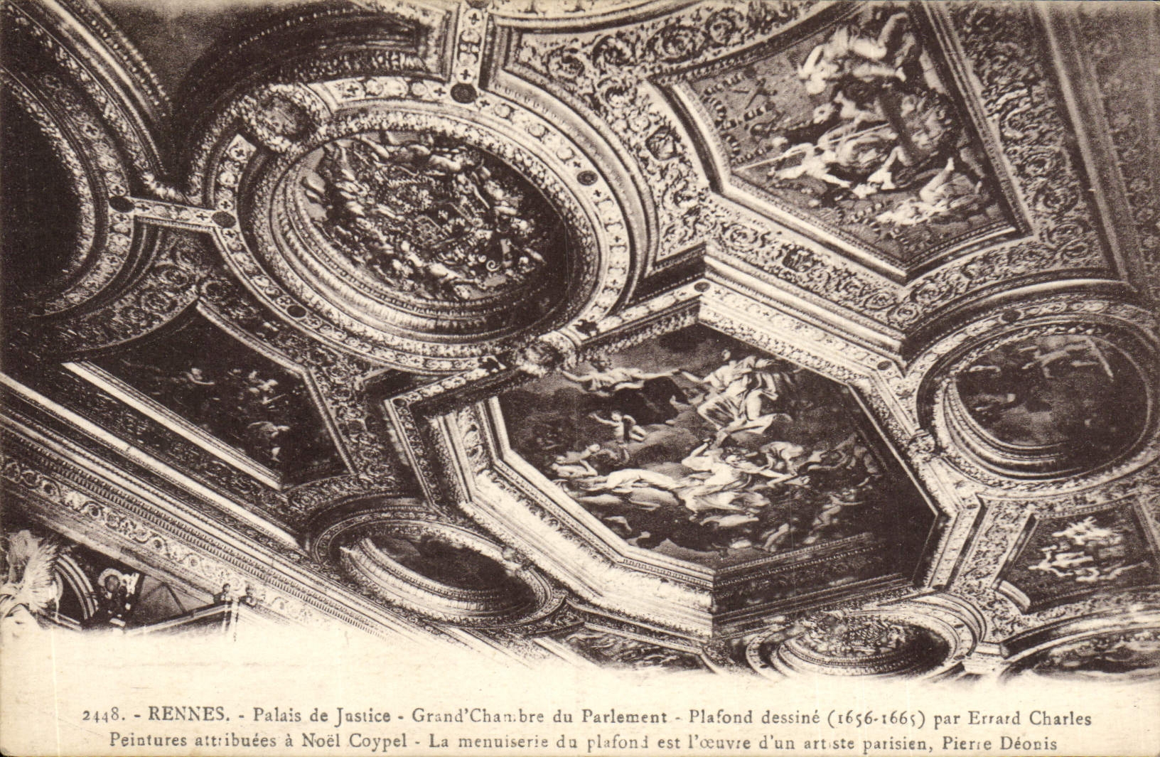 CPA Rennes Palais De Justice Grand Chambre Du Parlement Plafond dessine par Errard Charles