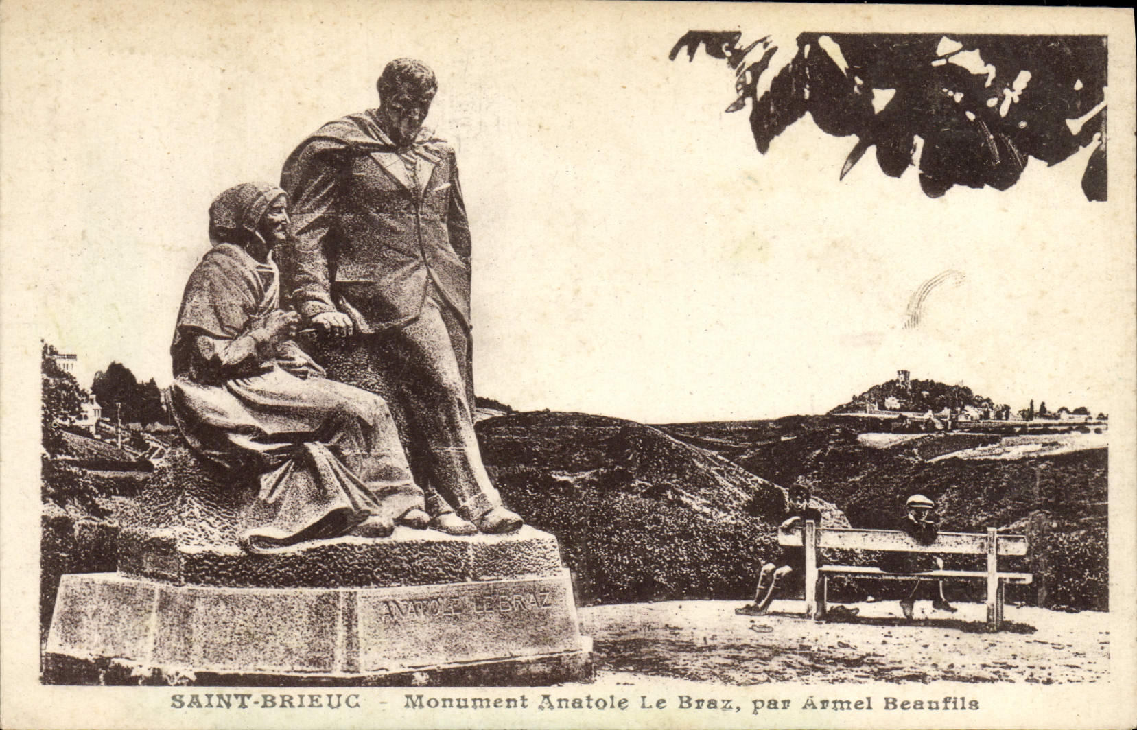 CPA Saint Brieuc Monument Anatole Le Braz Par Armel beaufils