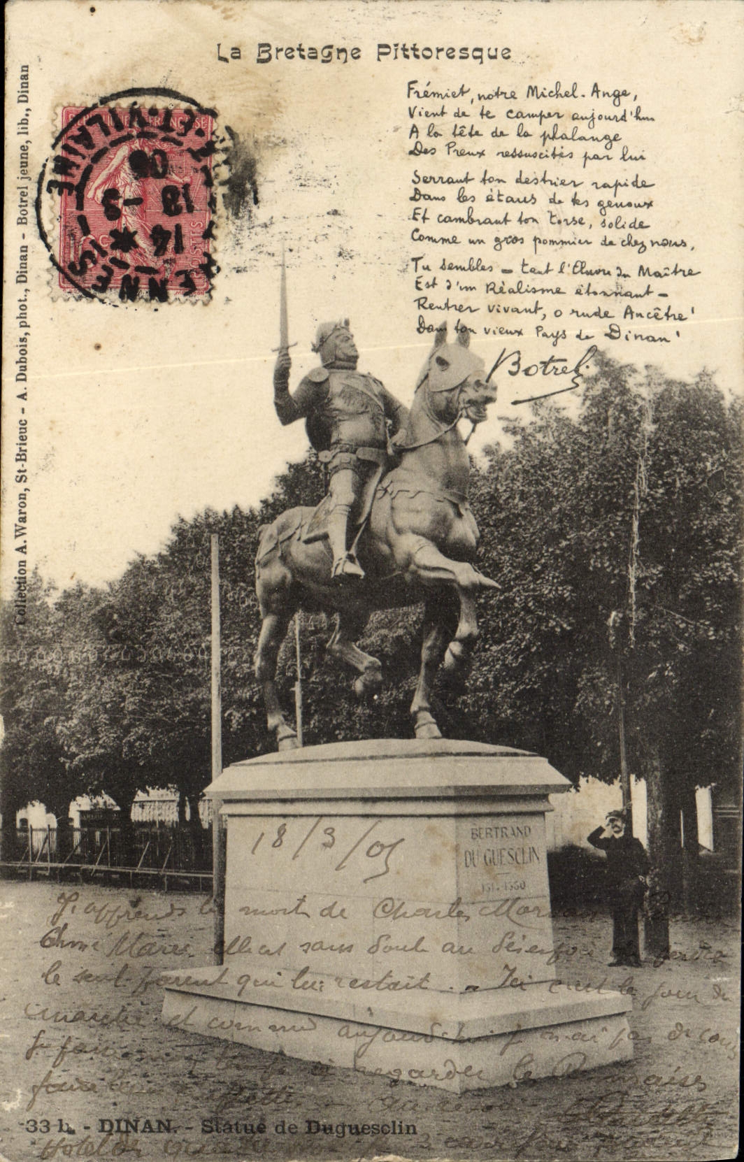 CPA Dinan La Bretagne Pittoresque statue de Duguesclin 