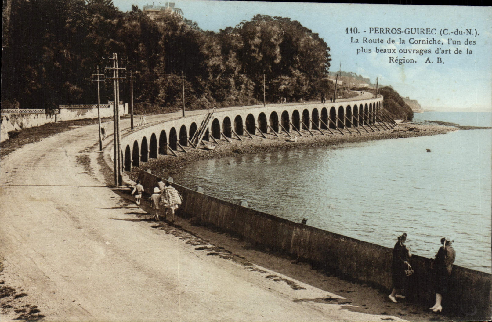 CPA Perros Guirec La Route de la Corniche