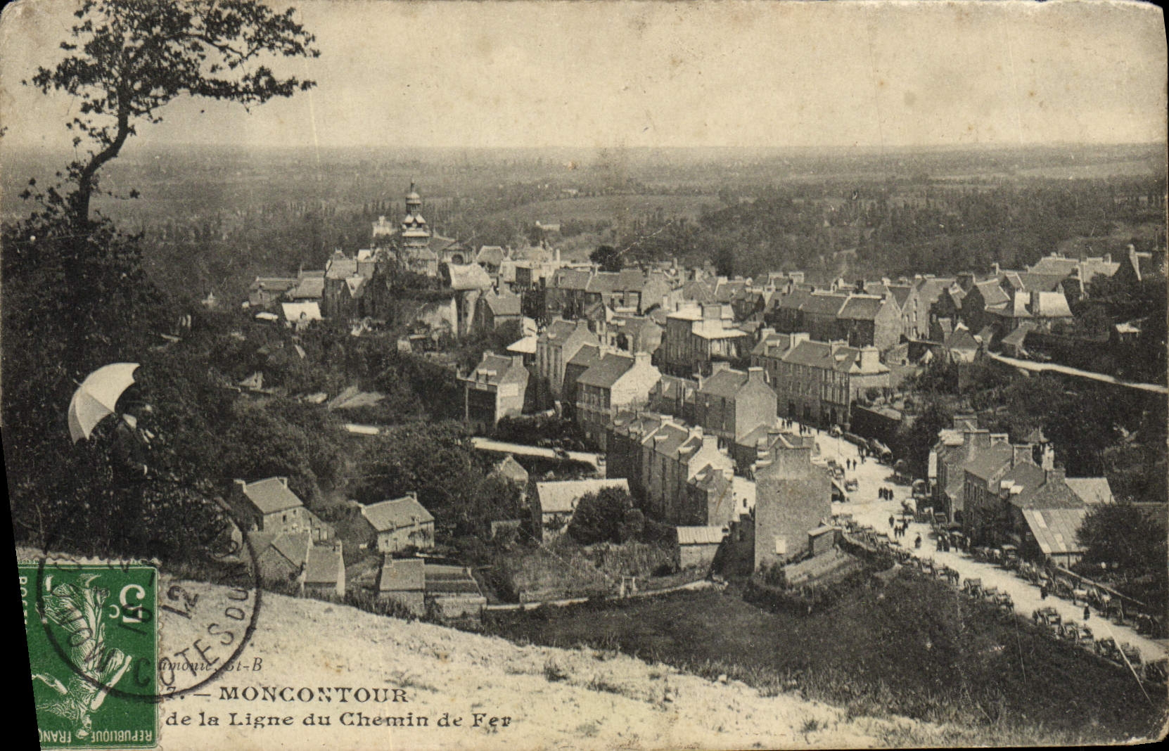 CPA Moncontour Ligne de chemin de fer