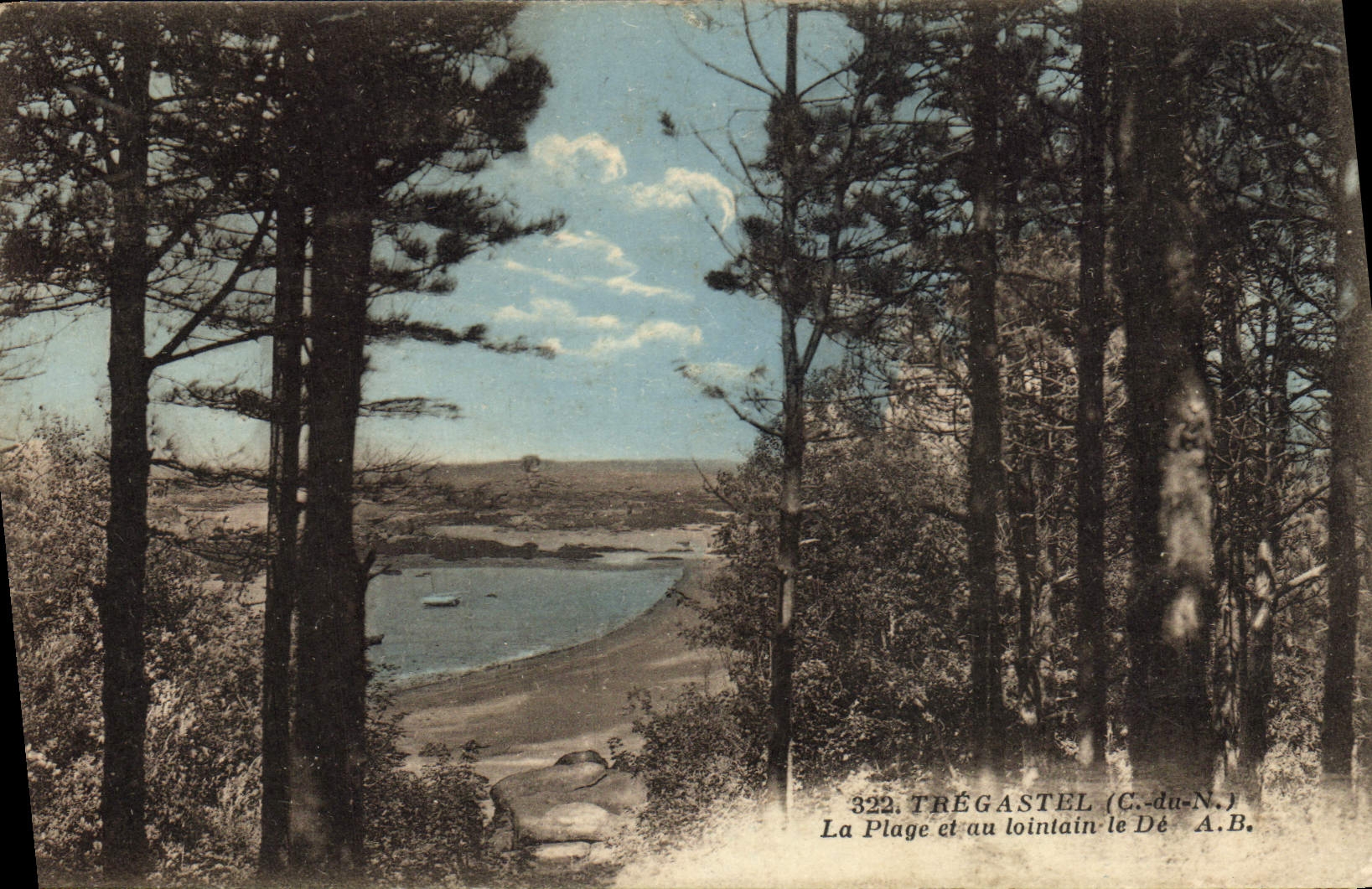 CPA Tregastel La Plage et Au Lointain le De