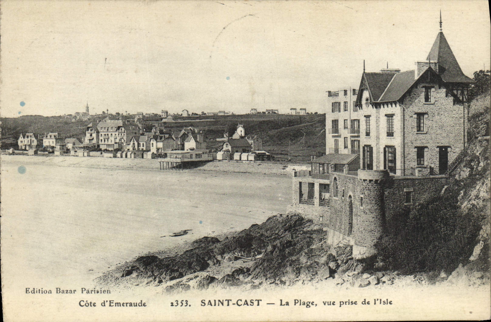 CPA Saint Cast La Plage Vue Prise de L'Isle