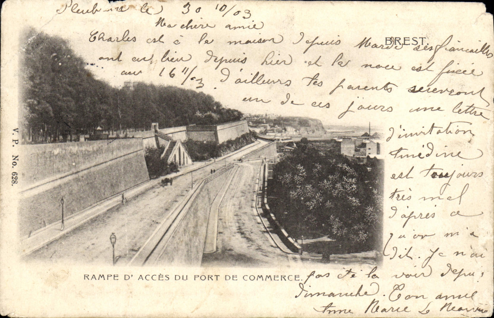 CPA Brest Rampe d'acces du port du commerce 