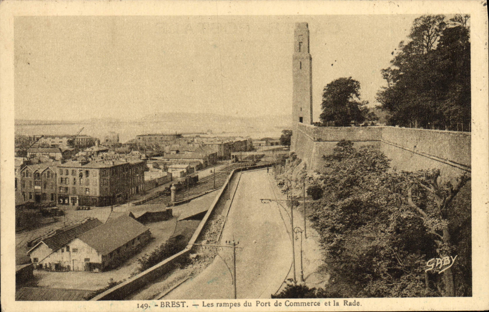 CPA Brest Les Rampes du Port de Commerce et la Rade