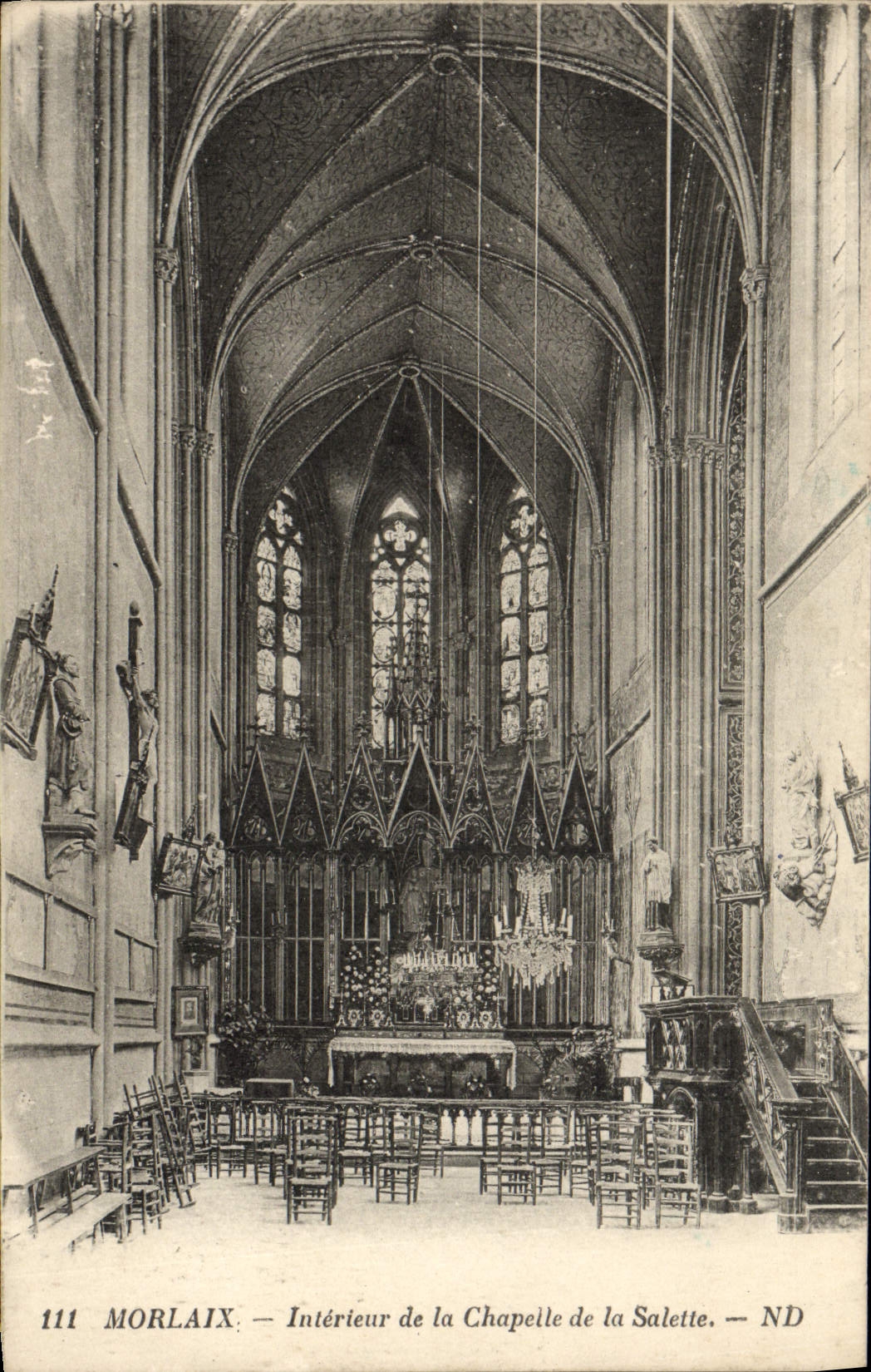 POSTAL Morlaix interior de la VENDIMIA de la cámara acorazada de Salette