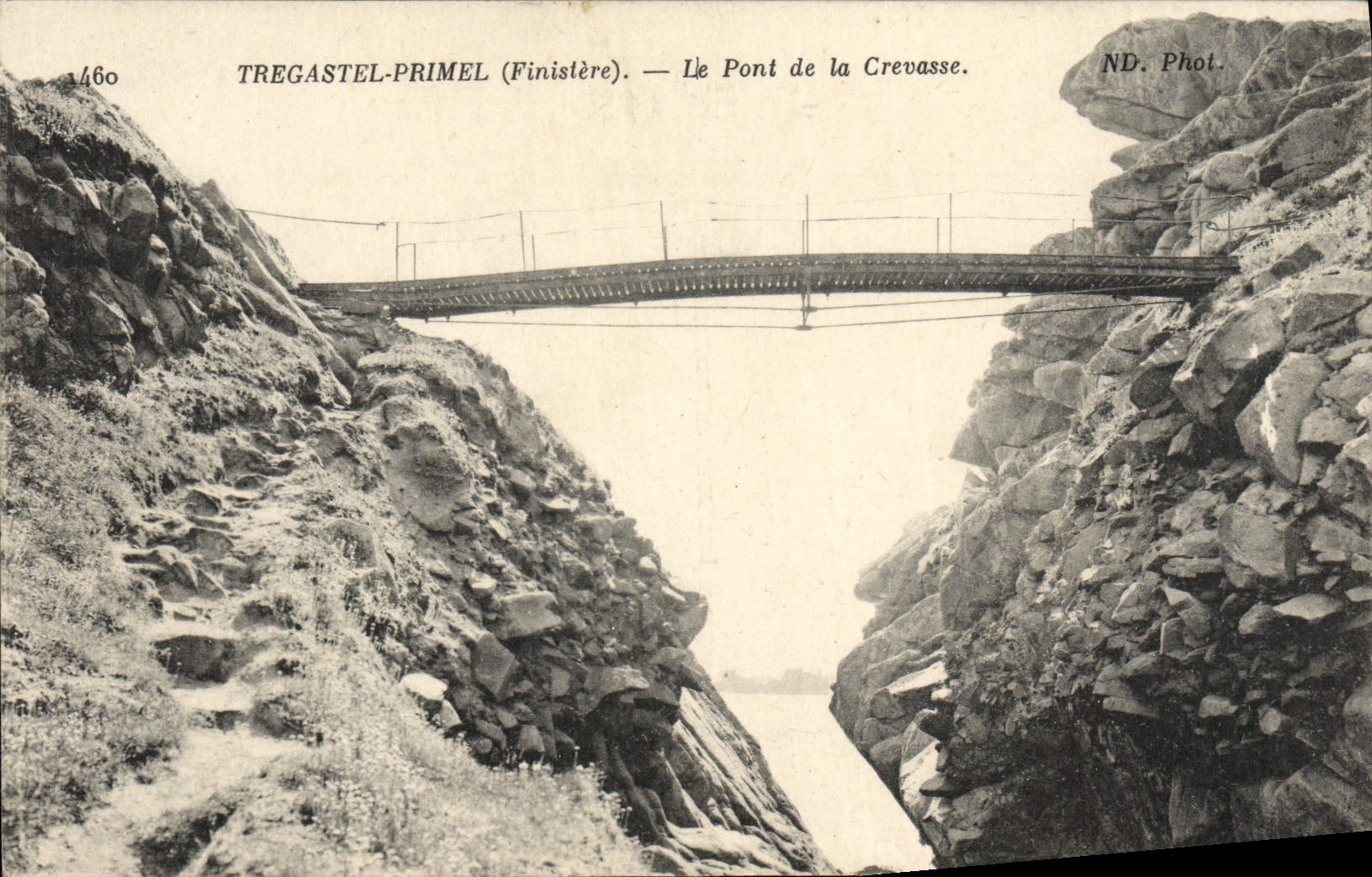 VINTAGE POSTCARD Tregastel Primel the Bridge of the Crack
